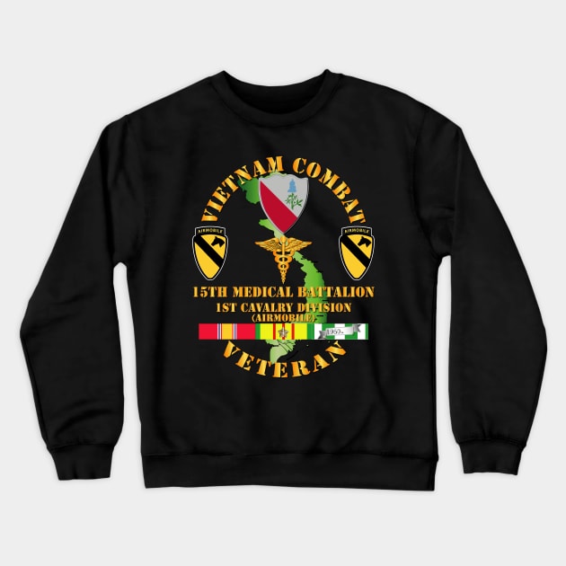 Vietnam Combat Cavalry Veteran w 15th Medical Bn - 1st Cav Div Crewneck Sweatshirt by twix123844